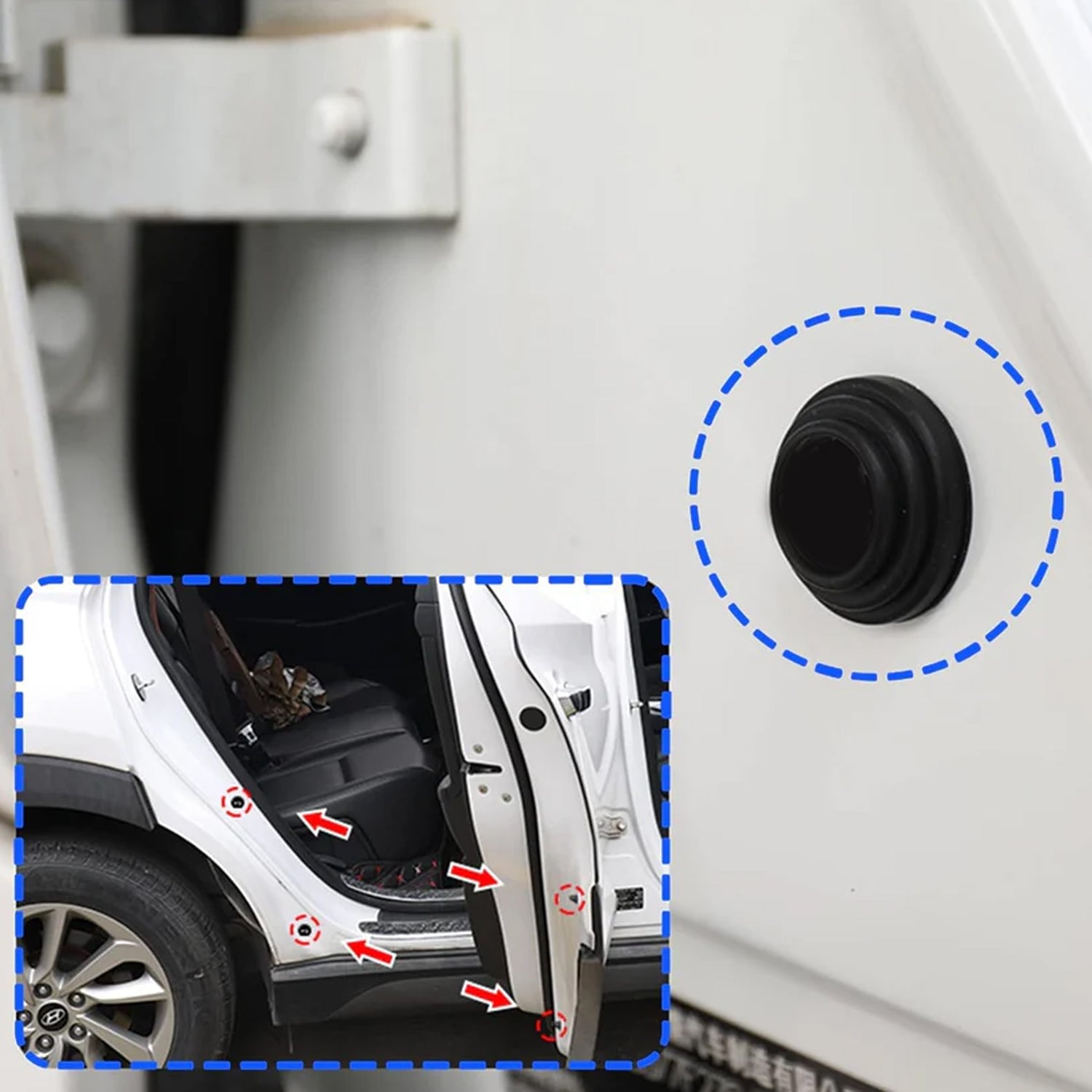 Rubber Car Door Shock Absorber Car Door Protection Sticker (1 Pc)